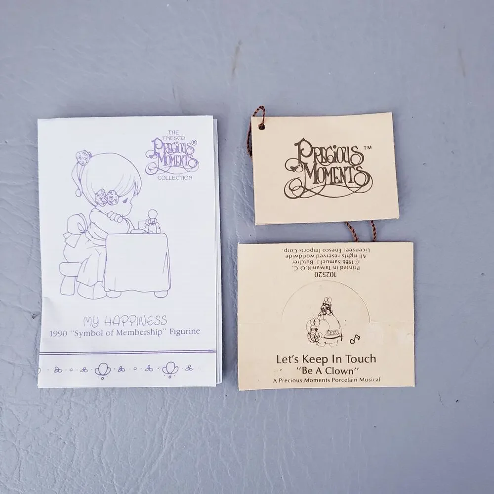 Precious Moments Lets Keep in Touch Be a Clown Music Box 1986